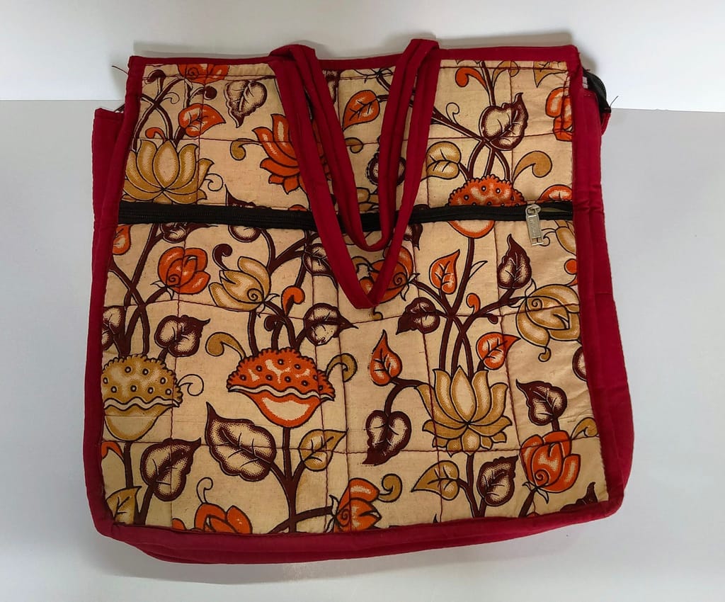 Handmade Floral Print Cotton Fabric Sling Bag with Adjustable Strap