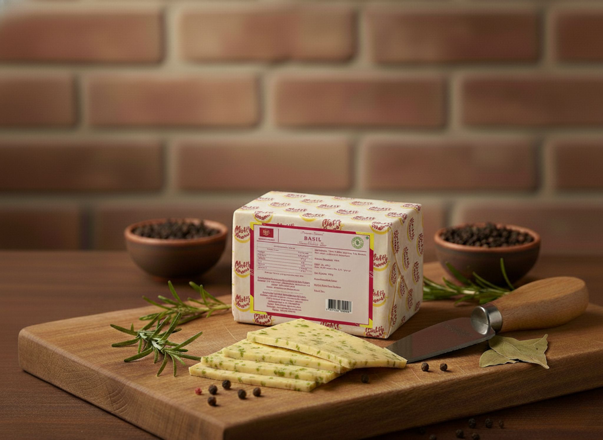 Basil Cheddar Cheese 200g