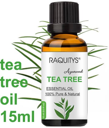 RAQUITYS Tea Tree Essential Oil, 100% PURE and Natural, For Aromatherapy 15ML
