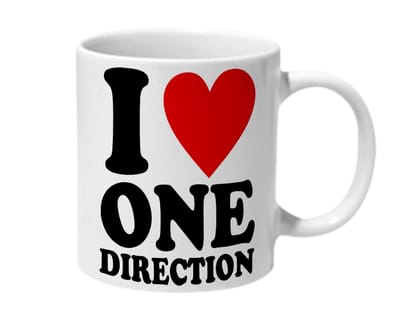 Multicolor I Love One Direction Ceramic Mug