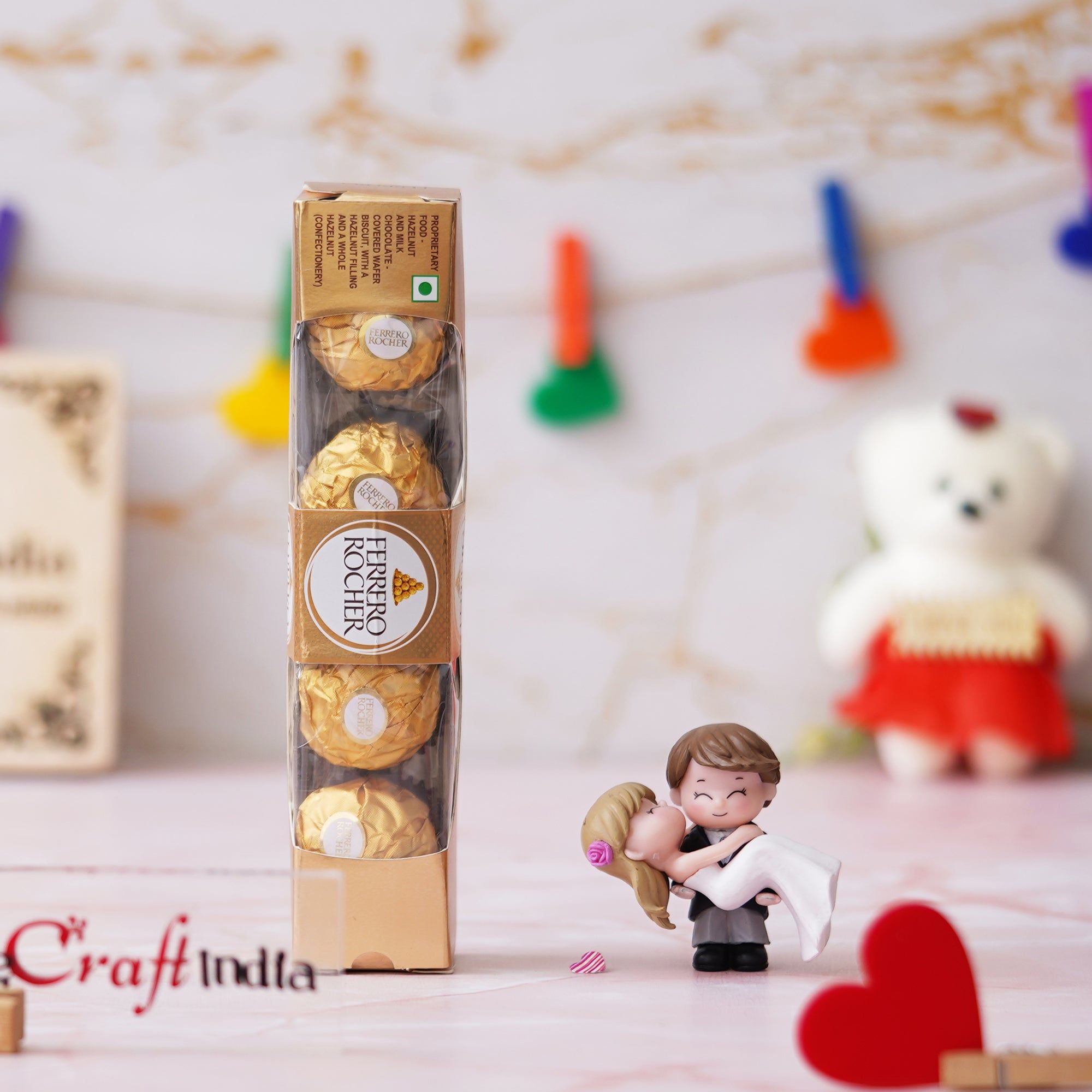 Romantic Couple Statue Decorative Showpiece & Ferrero Rocher Chocolates