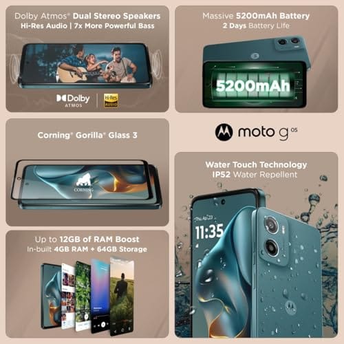 Motorola G05 4G (Forest Green, 4+64) Motorola G05 4G (Forest Green, 4+64) - Forest Green / 4GB RAM + 64GB STORAGE