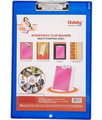 Oddy ECBCS Transparent Unbreakable Plastic Clipboard (Set of 2, Multicolor)