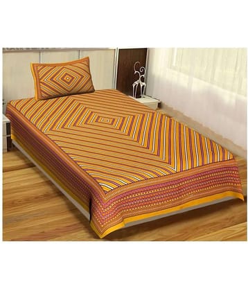 Uniqchoice Cotton Single Bedsheet ( Yellow )