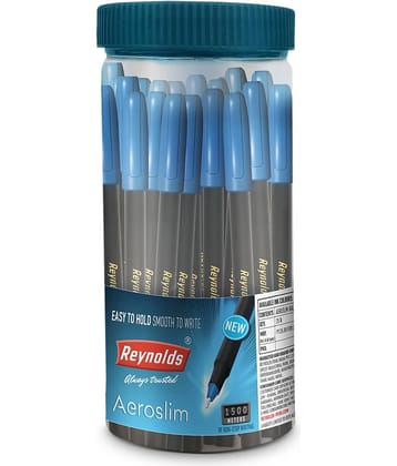 Reynolds AEROSLIM BALL PEN JAR -25 CT -BLUE  (PACK OF 3)