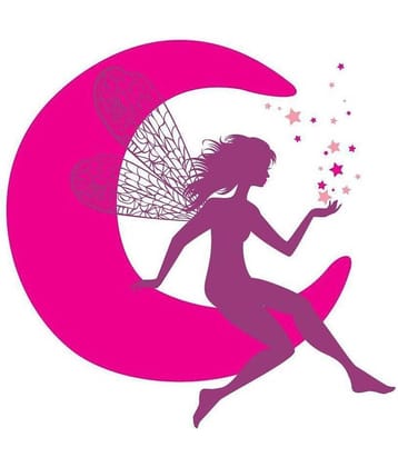 Asmi Collection moon & stars Moon & Stars Sticker ( 100 x 100 cms )
