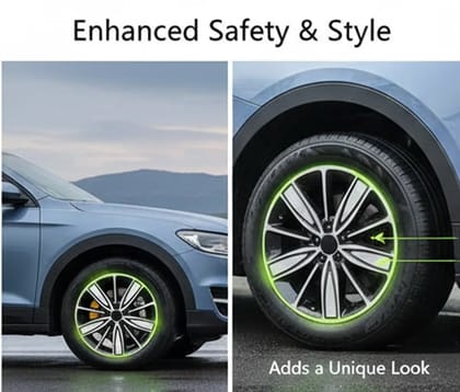 Multicolor Reflective Wheel Rim Stripe Stickers High-Visibility Car Decals For Night Safety 20 Pcs
