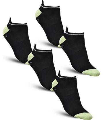 Dollar - Cotton Men's Self Design Black Ankle Length Socks ( Pack of 5 )
