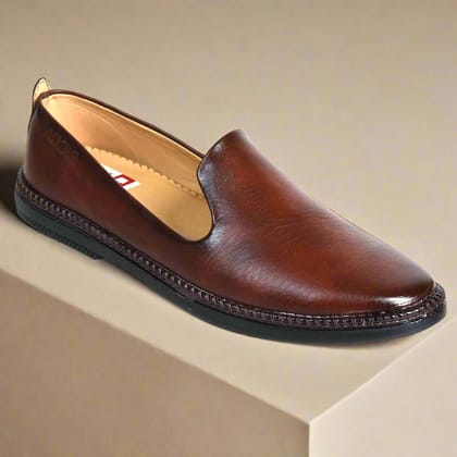Kolapuri Centre Designer Brown Jutis For Men-8