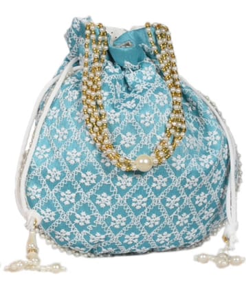 SUNESH CREATION Red Silk Potli