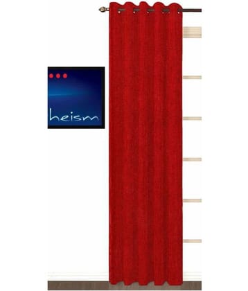 N2C Home Solid Semi-Transparent Eyelet Curtain 7 ft ( Pack of 1 ) - Maroon