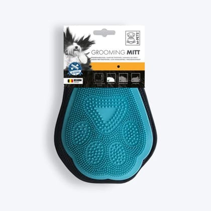M Pets Grooming Mitt for Dogs and Cats (Black/Blue) M Pets Grooming Mitt for Dogs and Cats (Black/Blue) - 18x24cm