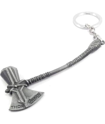 Parrk Metal Avengers Infinity War Thor Axe Stormbreaker Alloy Antique Keychain for Bikes/Cars/Bags/Home/Cycle/Men/Women/Boys and Girl's(Silver)