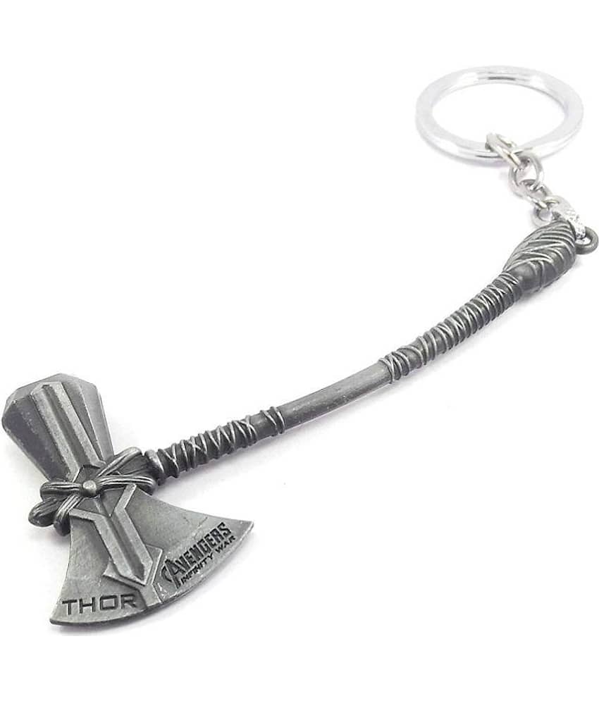 Parrk Metal Avengers Infinity War Thor Axe Stormbreaker Alloy Antique Keychain for Bikes/Cars/Bags/Home/Cycle/Men/Women/Boys and Girl's(Silver)
