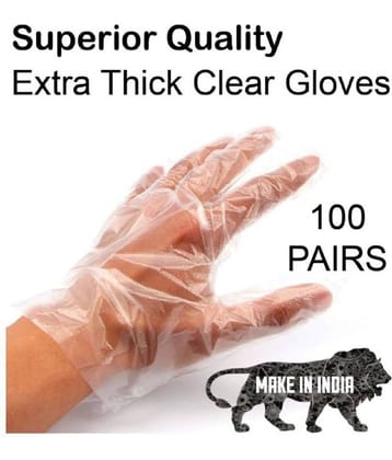 Sleek Transparent Disposable Plastic Universal Size Cleaning Glove