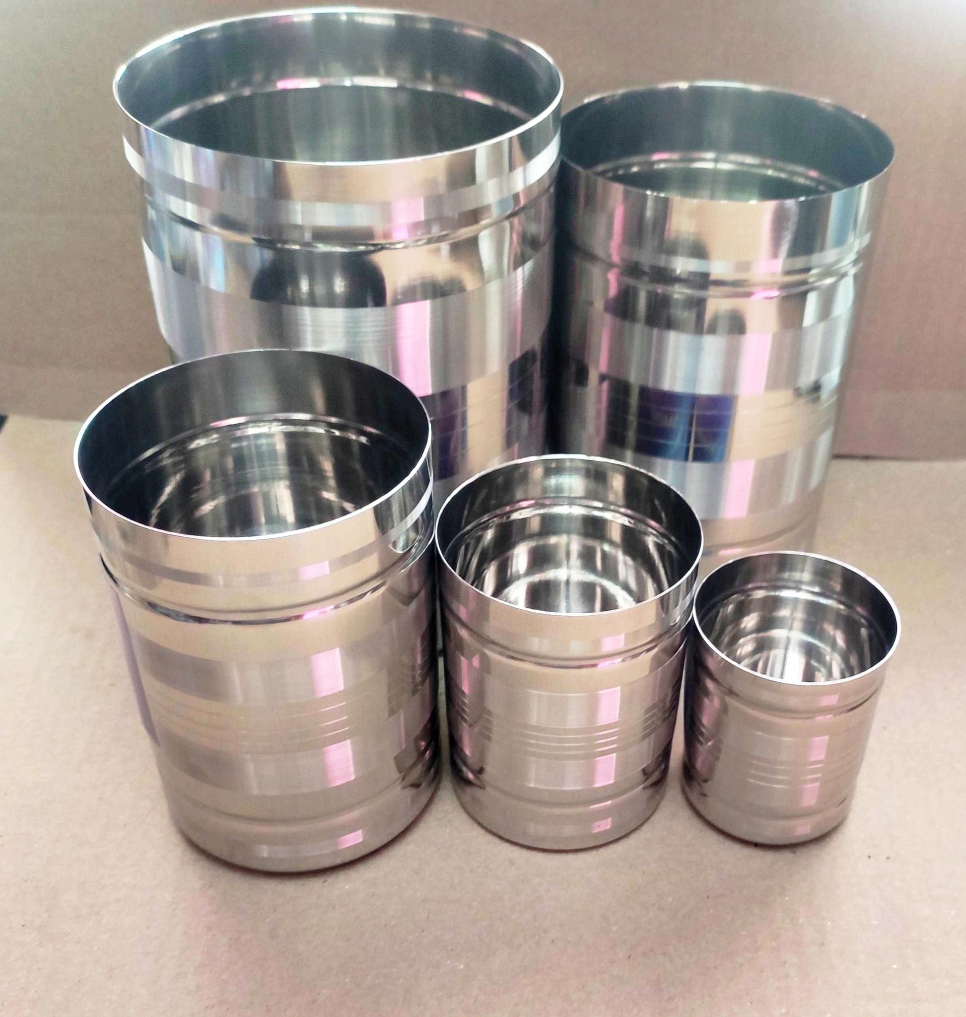 STAINLESS STEEL - PADI SET, PADI UZHAKKU, NIRA PARA - SET OF 5 PIECES