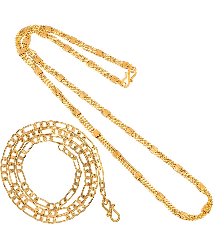 AanyaCentric Combo of 2 Gold Plated 22inches Long Fashion Chain