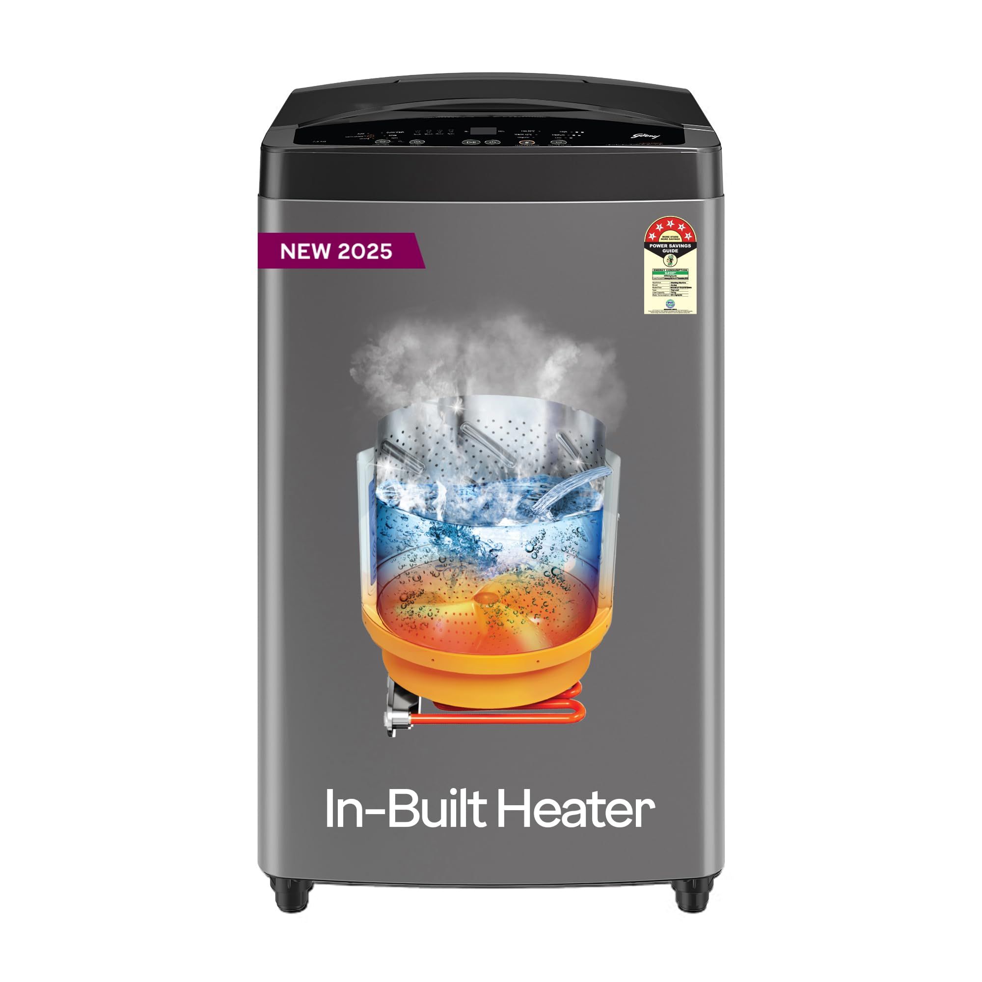 Godrej 7.5 Kg 5 Star, AI Powered, Inbuilt Heater, Fills Tub At ~0 Water Pressure, Fully Automatic Top Load Washing Machine (WTEON ALP 75 5.0 FDAG GPGR, Graphite Grey) Godrej 7.5 Kg 5 Star, AI Powered, Inbuilt Heater, Fills Tub At ~0 Water Pressure, Fully