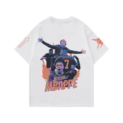 Kylian Mbappe Designed Oversized T-shirt-XS / White