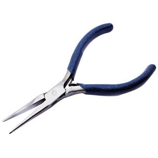 Plier Long Chain Nose Heavy without V-Spring Stainless Steel 5.5 inch (140 mm) Blue For Jewellery Making, Model Making
