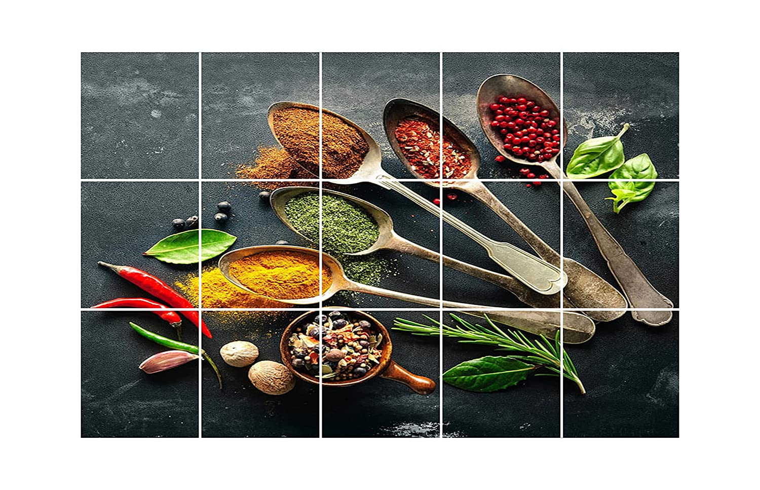 DreamKraft Vinyl Spices with Scope Kitchen Sticker 73 cm X 47 cm, Multicolor, KCH8
