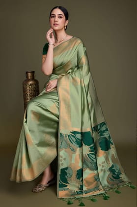 Green Woven Silk Saree