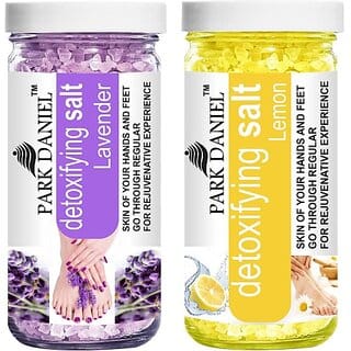 PARK DANIEL Premium Lavender &amp; Lemon Bath Salt- For Skin Lightening &amp; Relaxation- Pedicure &amp; Manicure Salt Combo Pack Of 2 Jars of 200 gms(400 gms) (400 g)