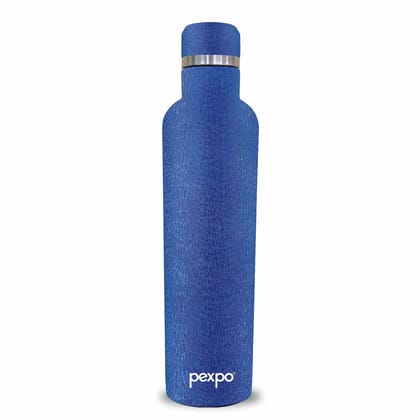 Pexpo Stainless Steel, ISI Certified ISI Certified Flask, 750 ml, Blue with Color Cap, Oreo | Portable & Keeps Beverages Hot/Cold for 24+ Hours