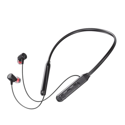 U&i Budget-1 16 Hours Music Time Bluetooth Neckband with IPX4 Water Resistance, ENC and Multifunction Key-Black