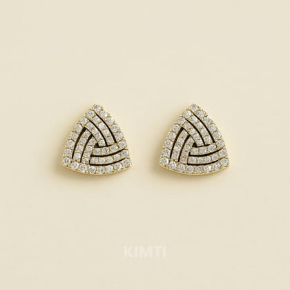 Black silver diamond Stud Earring
