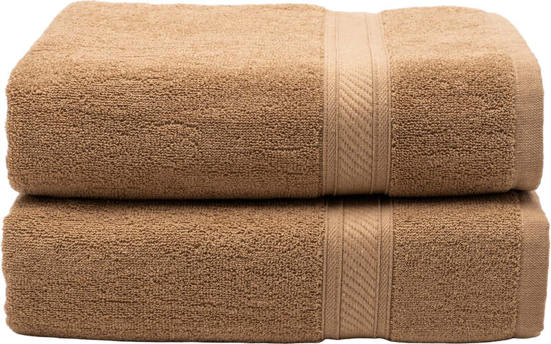 Furnofy Cotton 450 GSM Bath Towel Beige (Pack Of 2)
