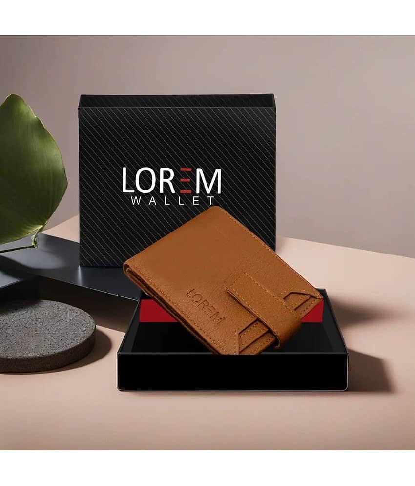 Lorem Tan Faux Leather Men's Two Fold Wallet ( Pack of 1 )