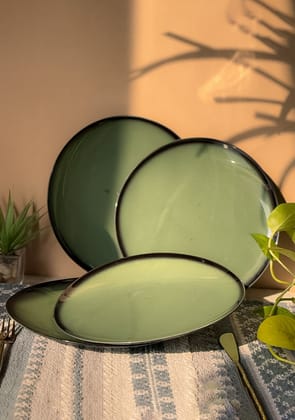 Green Oblong Dinner Plates