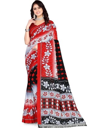 LEELAVATI Georgette Embroidered Saree With Unstitched Blouse Piece ( Multicolor )