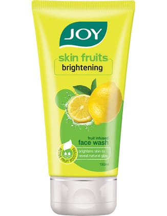 Joy Skin Fruits Lemon Brightening Face Wash 150ml | with Vitamin C for Glowing Skin | Reduces Dark Spots, Removes Excess Oil & Dirt | For Normal to Oily Skin EXP 07/27