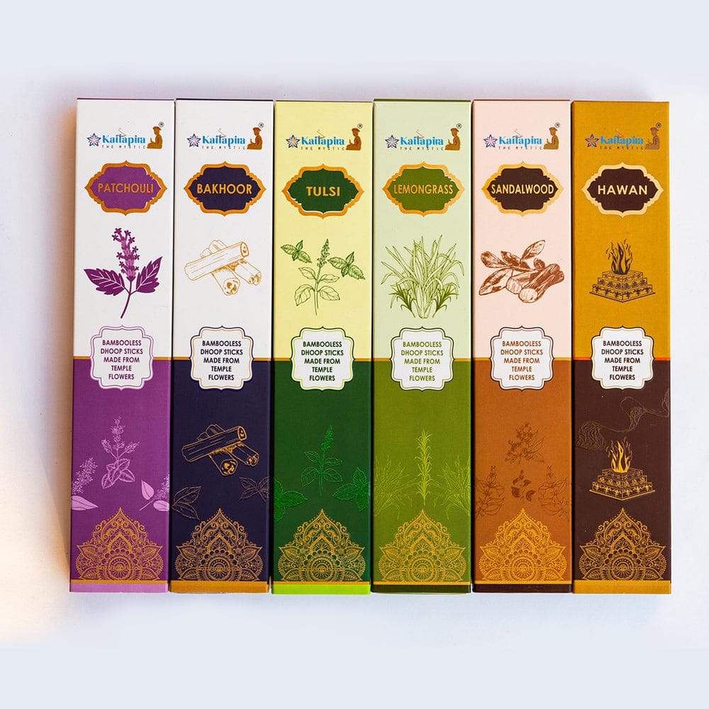 Kailapira Agarbatti Aromatherapy Series Incense Sticks Pack of 6 Premium Dhoop Batti 20×6U