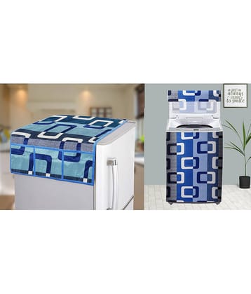 E-Retailer Set of 2 Polyester Blue Washing Machine Cover for Universal Top Load