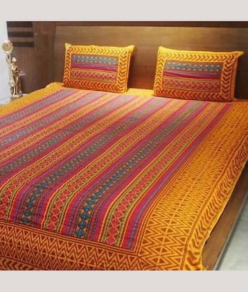 PETROSOLY Cotton 1 Double Bedsheet with 2 Pillow Covers ( Maroon )