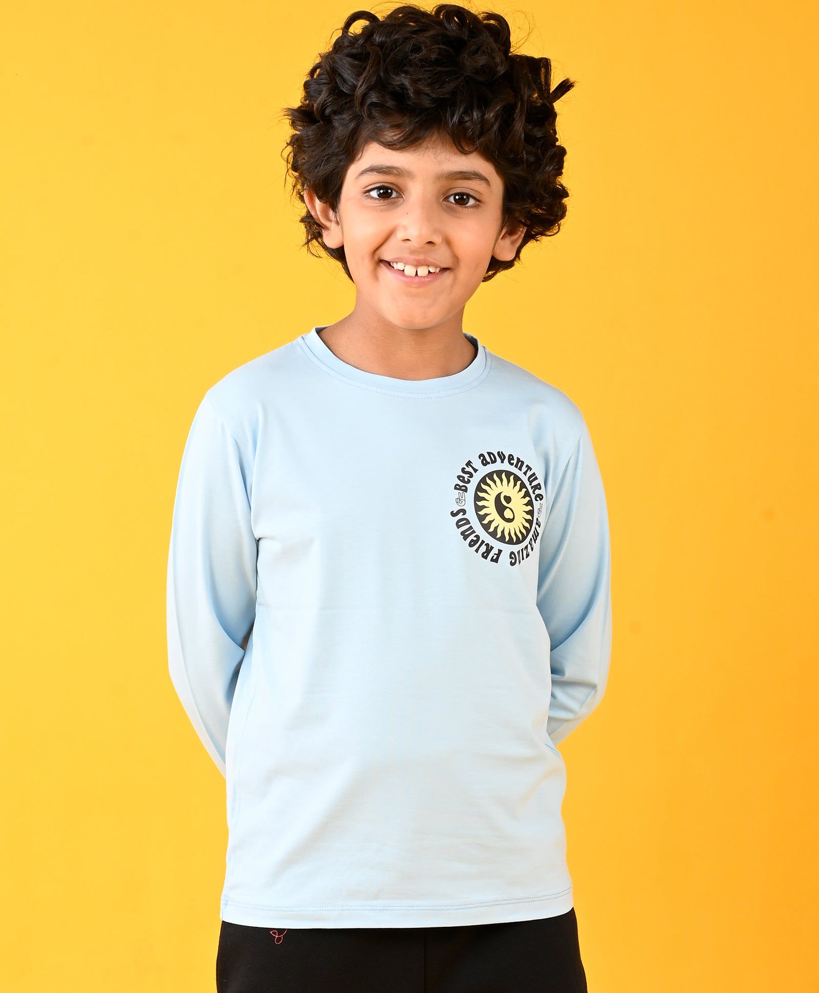 BEST FRIENDS SKY LONG SLEEVES BOYS T-SHIRT - SKY-6-12 MONTHS / 2N / SKY