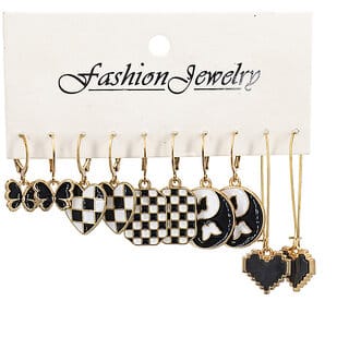 Black and White Checkered Earring