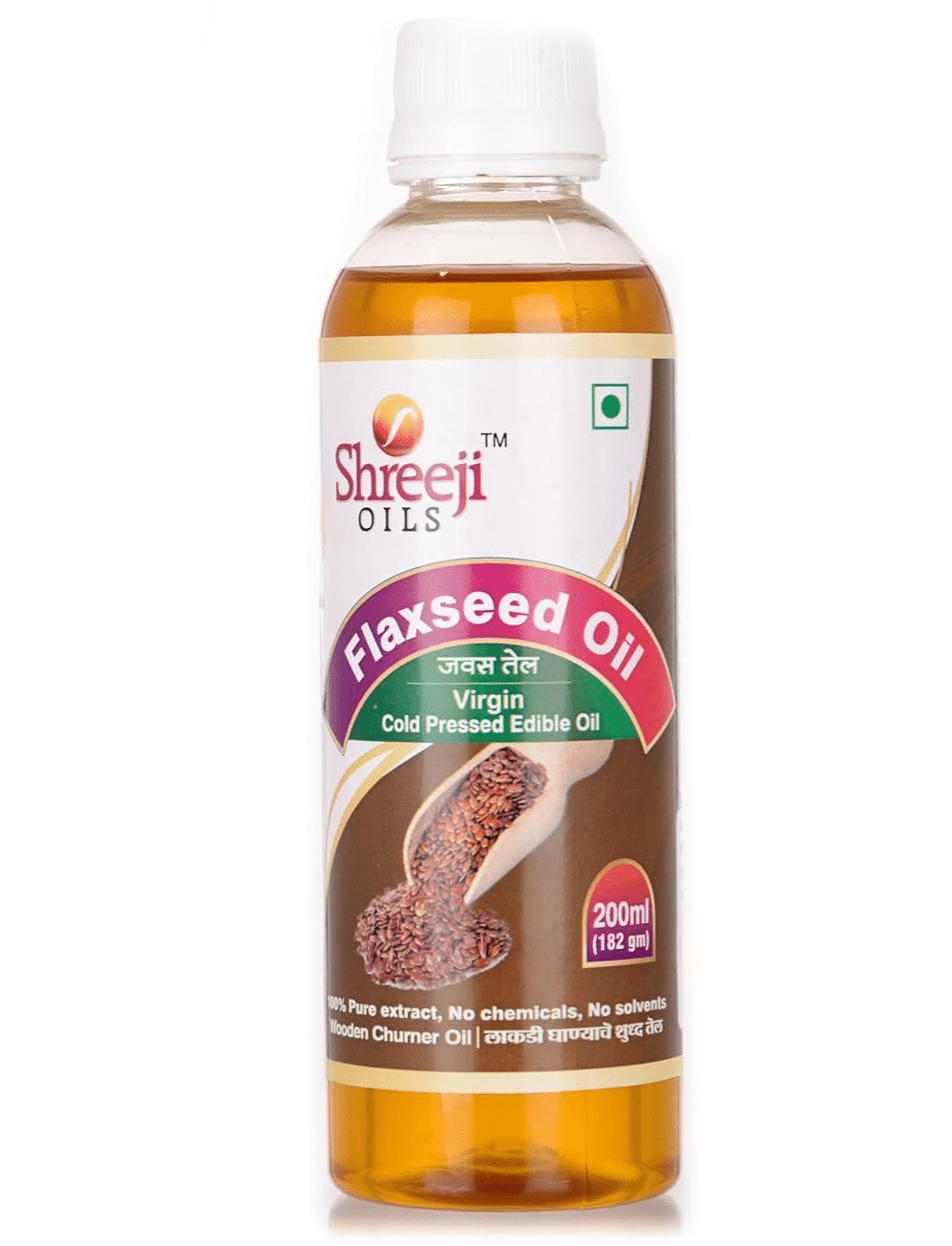 Shreeji Oils Flaxseed Virgin Cold Pressed Edible Oil, 200 ml