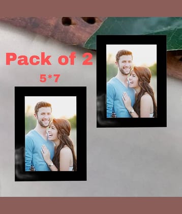 CHARKEE Wood Black Photo Frame Sets No. of Pieces- 2