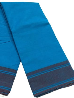 Breezy Beauty - Blue Woven Cotton Half Saree Breezy Beauty - Blue Woven Cotton Half Saree