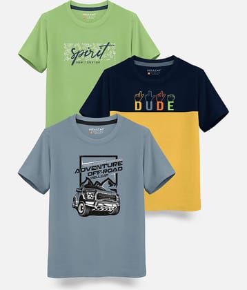 HELLCAT Pack of 5 Boys Cotton Blend T-Shirt ( Green )