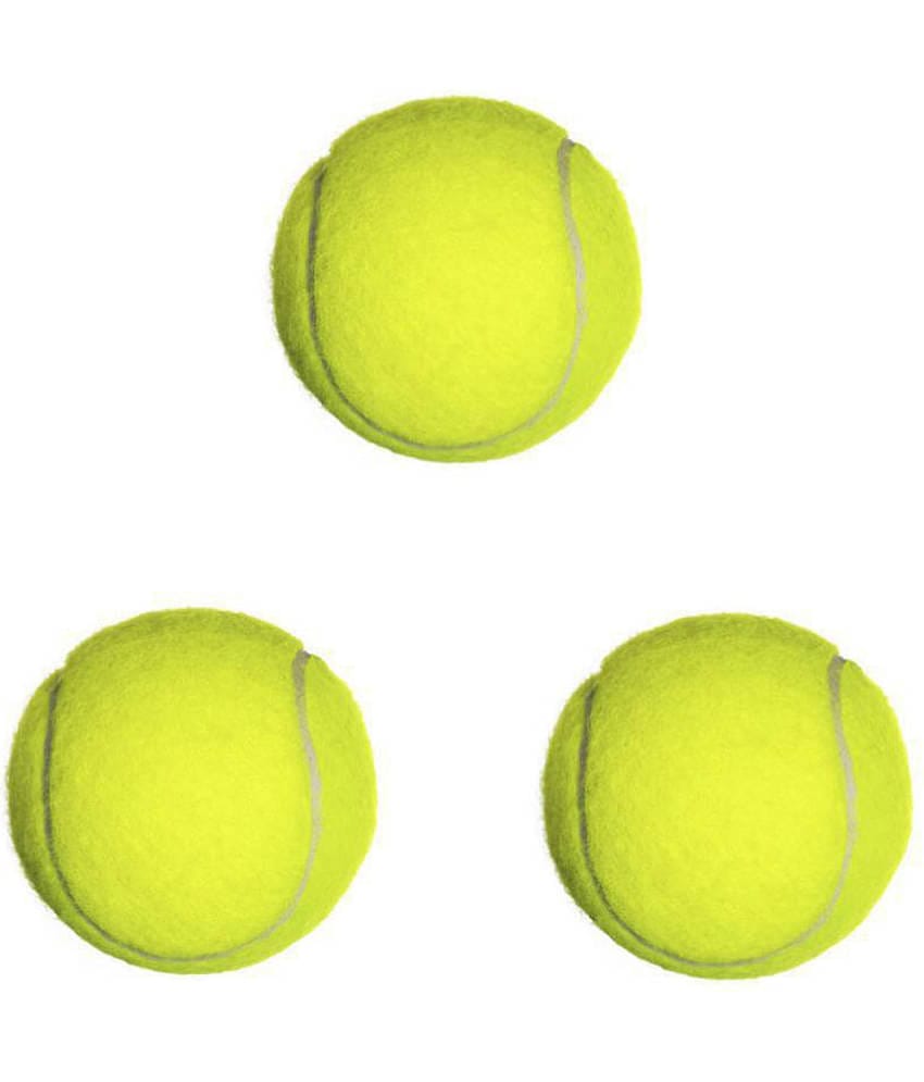 Emm Emm Pack of 3 Pcs Green-Yellow Cricket Tennis Balls