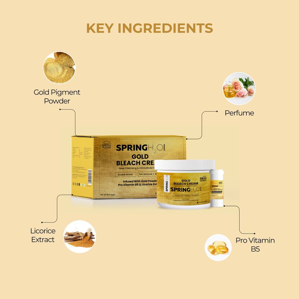 Spring H2O Gold Bleach Cream - For All Skin Types