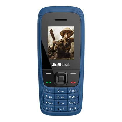 JIO JioBharat V4 4G Keypad Phone with Safety Shield Feature, JioTV, JioHotstar, JioSaavn, JioPay (UPI & SoundPay), LED Torch, Digital Camera, 1000mAh Battery | Blue | Locked Network Blue