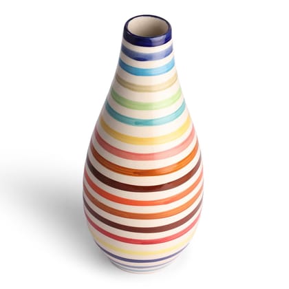 Eyaas Swirl Hand-Painted Ceramic Flower Vase in Multicolour  11x5 Inches