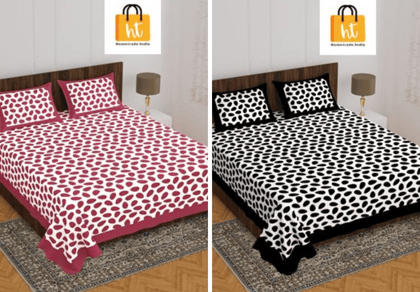 2201-Hometrade India- Standard Double Size (90*100 in )-Combo Double Bedsheet