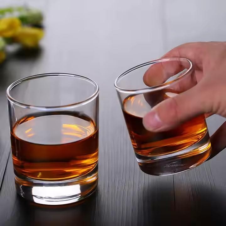 Whiskey Brandy Glasses | 290 ML | Premium Stylish Wine Glass | Old Fashion Rocks Tumblers | Cocktail Scotch and Rum |